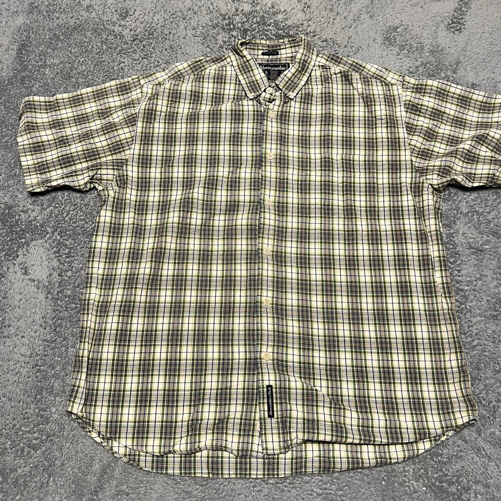 Abercrombie & Fitch Shirt Mens Medium Button Short Sleeve Biggest